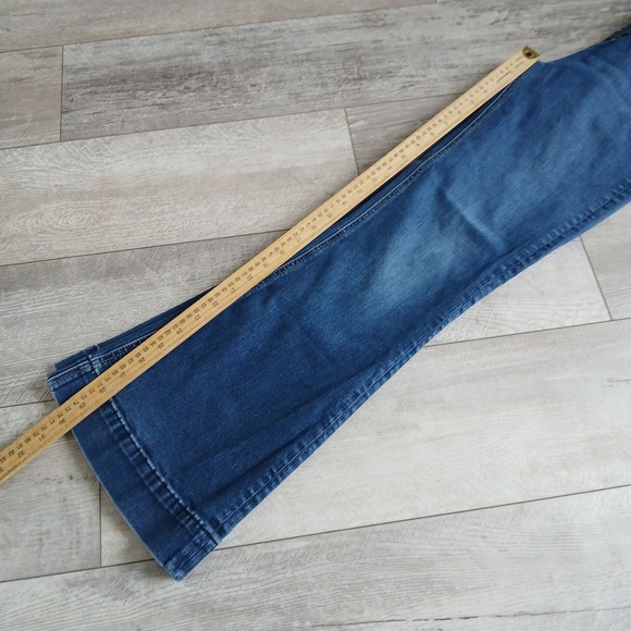 Rock & Roll Denim High Rise Trouser Flare Leg Jeans Womens Size 28/32 Button Fly - Picture 10 of 13